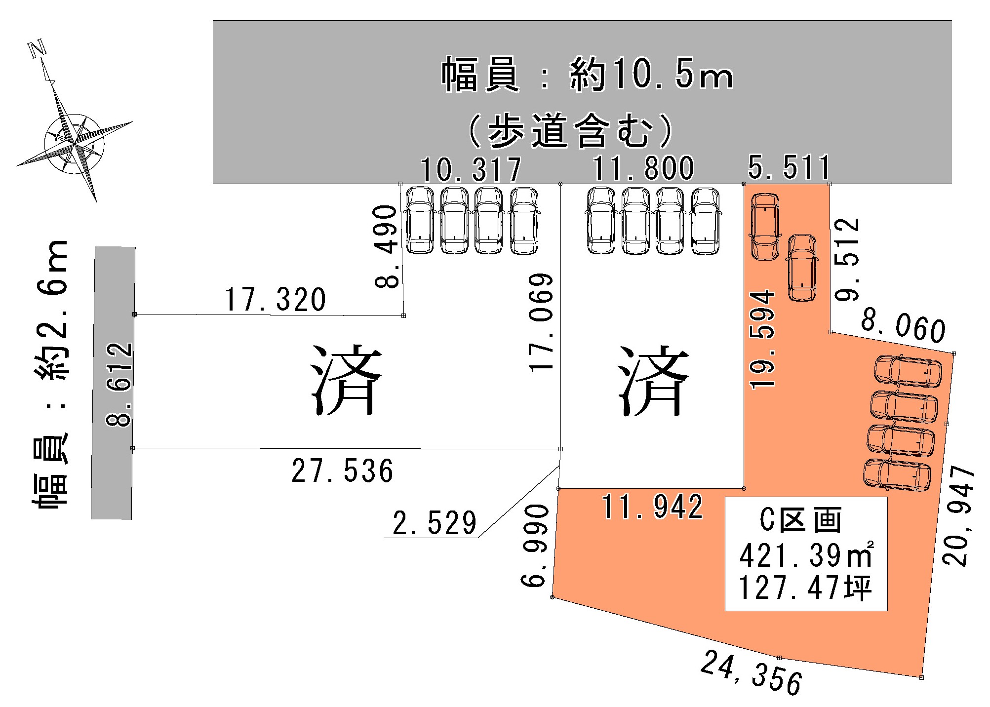 羽島市福寿町本郷３区画分譲地　C区画